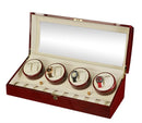 Diplomat Estate Cherry Wood Eight Watch Winder with Cream Leather Interior