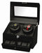 Diplomat Gothica Black Wood Quad Watch Winder with Black Leather Interior