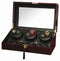 Diplomat Gothica Ebony Wood Six Watch Winder with Black Leather Interior