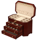 Diplomat Cherry Wood Jewelry Chest With 3 Drawers and Locking Lid