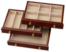 Diplomat Cherry Wood Jewelry Chest With 3 Drawers and Locking Lid