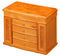 Diplomat Oak Wood Finish Jewelry Chest With 4 Drawers and 2 Side Doors