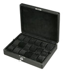 Carbon Fiber Watch Box with Lock & Key (18 Watches)