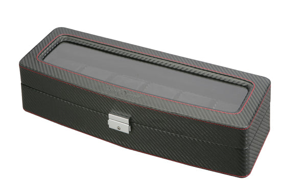 Carbon Fiber Watch Case with Viewing Window (6 Watches)