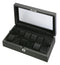 Carbon Fiber Watch Box with Viewing Window and Lock & Key (12 Watches)