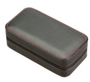 Travel Watch Case - Black Leather (2 Watches)