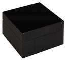 Diplomat Black Piano Finish Single Watch Case with Black Leatherette Interior and Red Accents