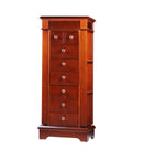 Diplomat Mahogany Wood Finish Jewelry Armoire Charging Station