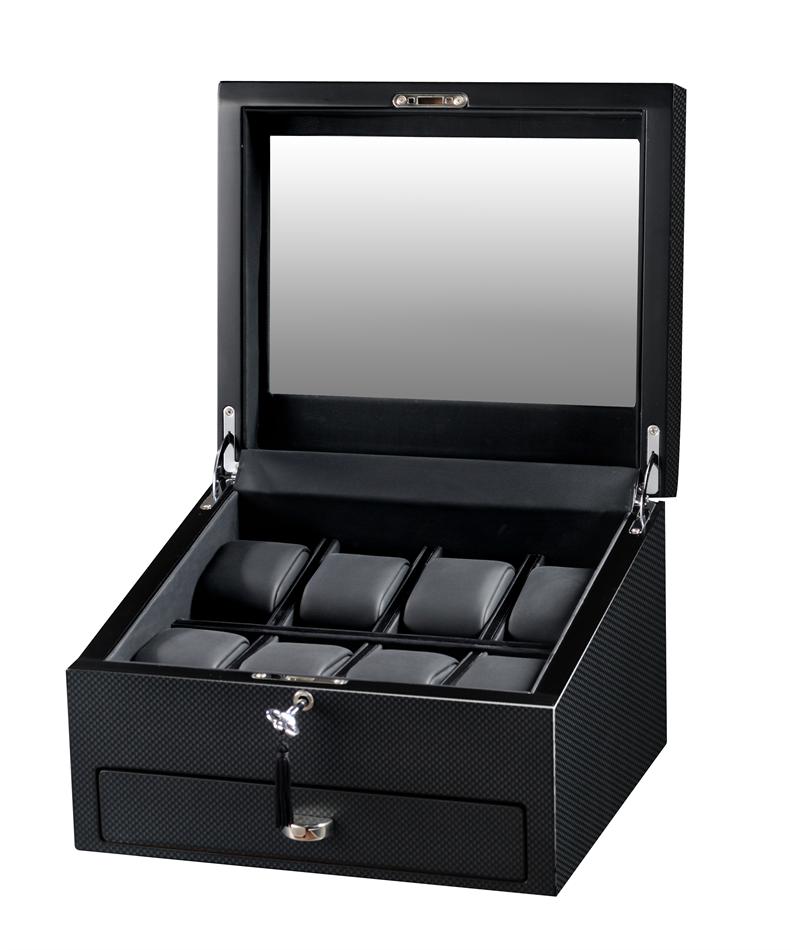 Volta 8 Watch Box with See Through Glass Window and Storage