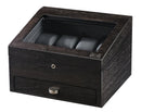 Volta 8 Watch Box with See Through Glass Window and Storage (Rustic Brown)