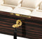 Volta Ebony Wood 8 Watch Case with Gold Accents and See Through Top (Cream Leather Interior)