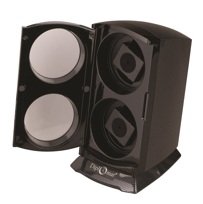 Diplomat Economy Double Watch Winder Tower - Carbon Fiber