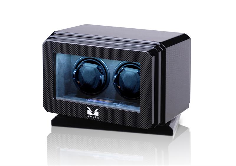 Volta Automatic Double 2 Watch Winder with Rotating Base (Carbon Fiber)