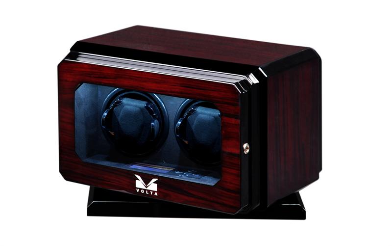 Volta Automatic Double 2 Watch Winder with Rotating Base (Rosewood)