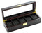 Diplomat Clear Top Window Watch Case for 5 Watches - Ebony Wood