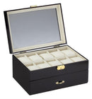 Diplomat Ten Watch Case with Cream Leatherette Inerior and Drawer With Pen and Cufflink Storage