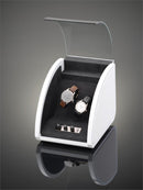 Elma Motion Style II Double Watch winder - High Gloss White/ White Leather
