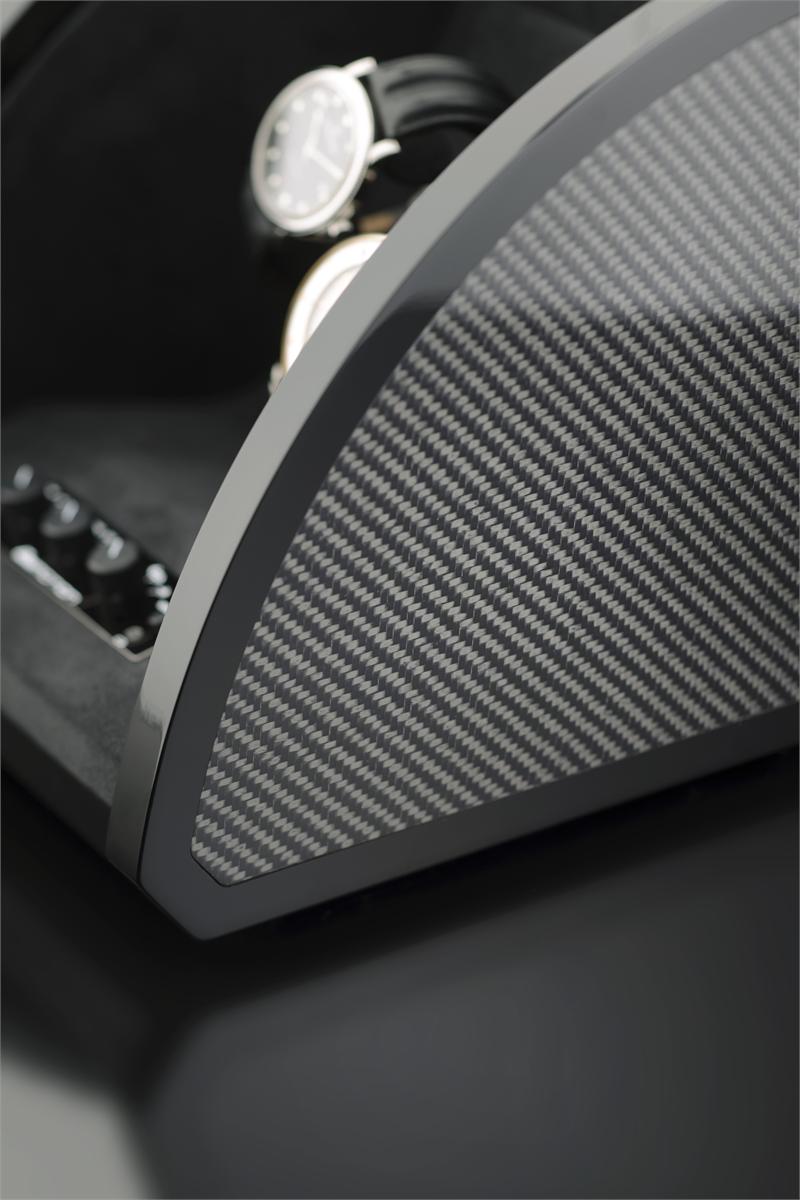 Elma Motion Style IV Quad Watch Winder - High Gloss Black/Carbon Fiber