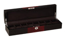 Diplomat Black Wood Finish Eight Watch Storage Case with Cherry Wood Finish Accents and Soft Microfiber Black Suede Interior