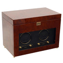 WOLF Savoy Double Watch Winder with Storage - Burlwood