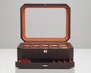 Windsor 10 Piece Watch Box with Drawer (Brown/Orange)