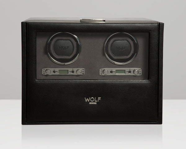 WOLF Blake Double Watch Winder - Black/Grey