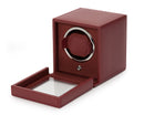 WOLF Single Cub Watch Winder with Cover - Bordeaux