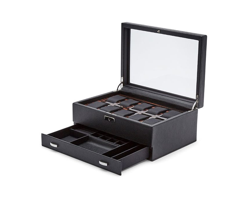 WOLF Roadster 10 Piece Watch Box with Drawer