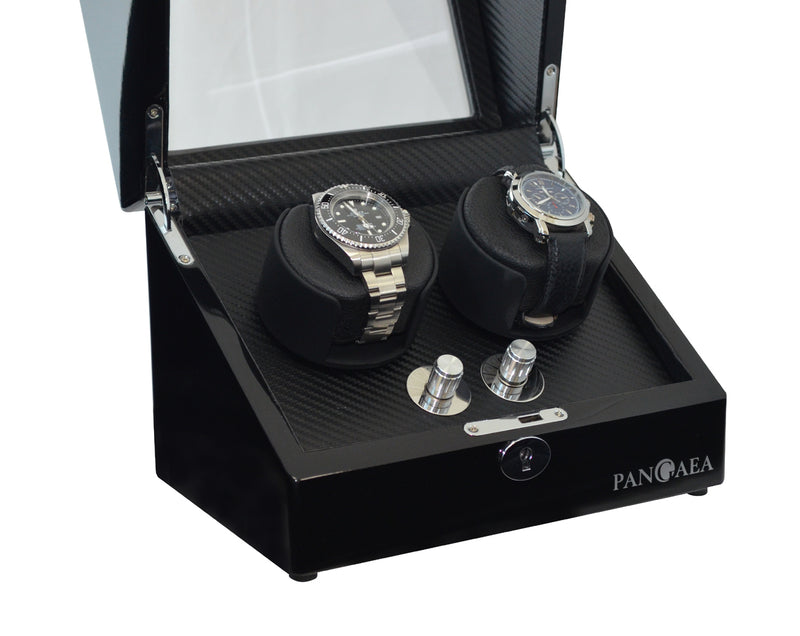 Pangaea D310 Double Watch Winder- Black (Battery or AC Powered)