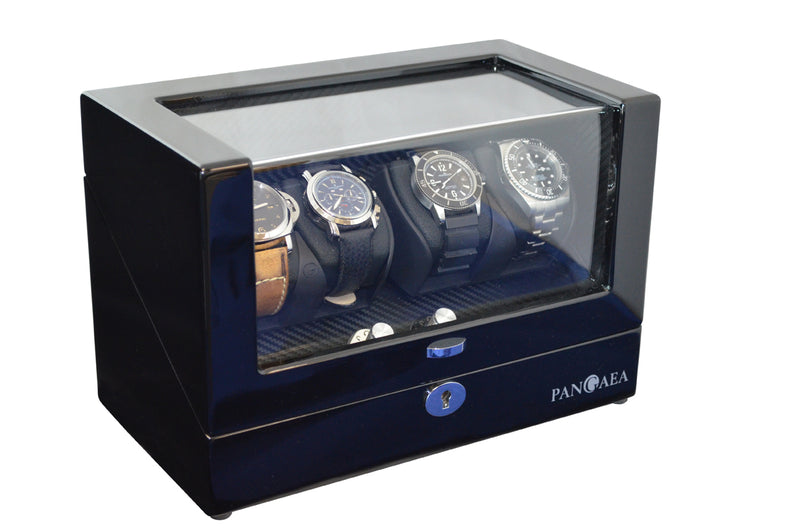 Pangaea Q350 Quad Automatic Watch Winder with LED Lights - Black