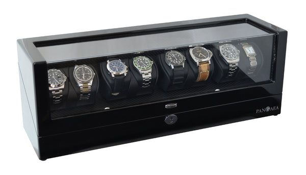 Pangaea Q840 Automatic Eight Watch Winder with LED Light (Black)