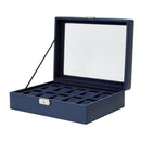 WOLF Heritage 10 Piece Watch Box - Navy