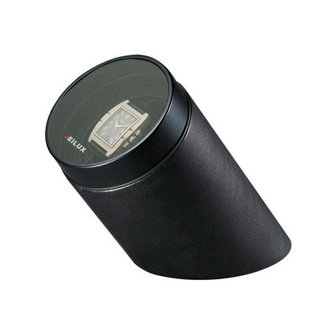 Eilux Cylindrical Winder With Dust Cover Lid - Black Leather