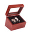 The Admiral Glass-Topped Cherry Solid Wood Double Watch Winder (Made in USA)