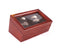 The Commodore; Glass-Topped Solid Cherry Wood Quad Watch Winder (Made in USA)