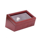 The Commodore; Glass-Topped Mahogany Solid Wood Quad Watch Winder (Made in USA)
