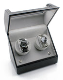 Heiden Battery Powered Dual Watch Winder - Black Leather